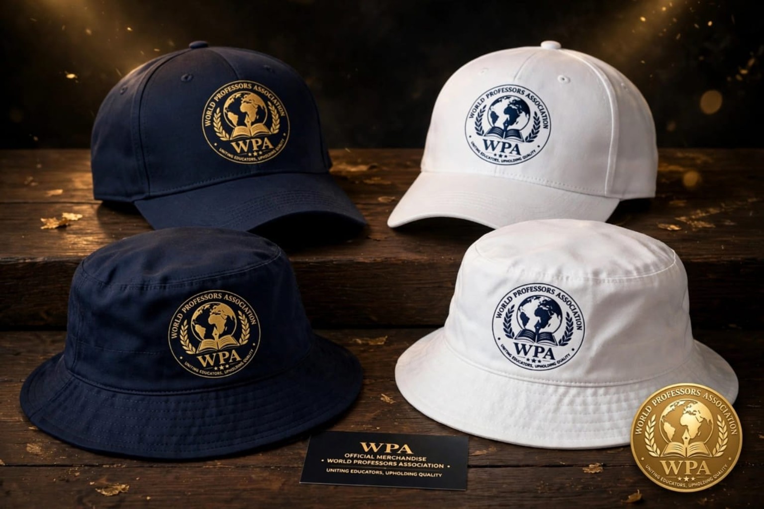 WPA navy and white hats